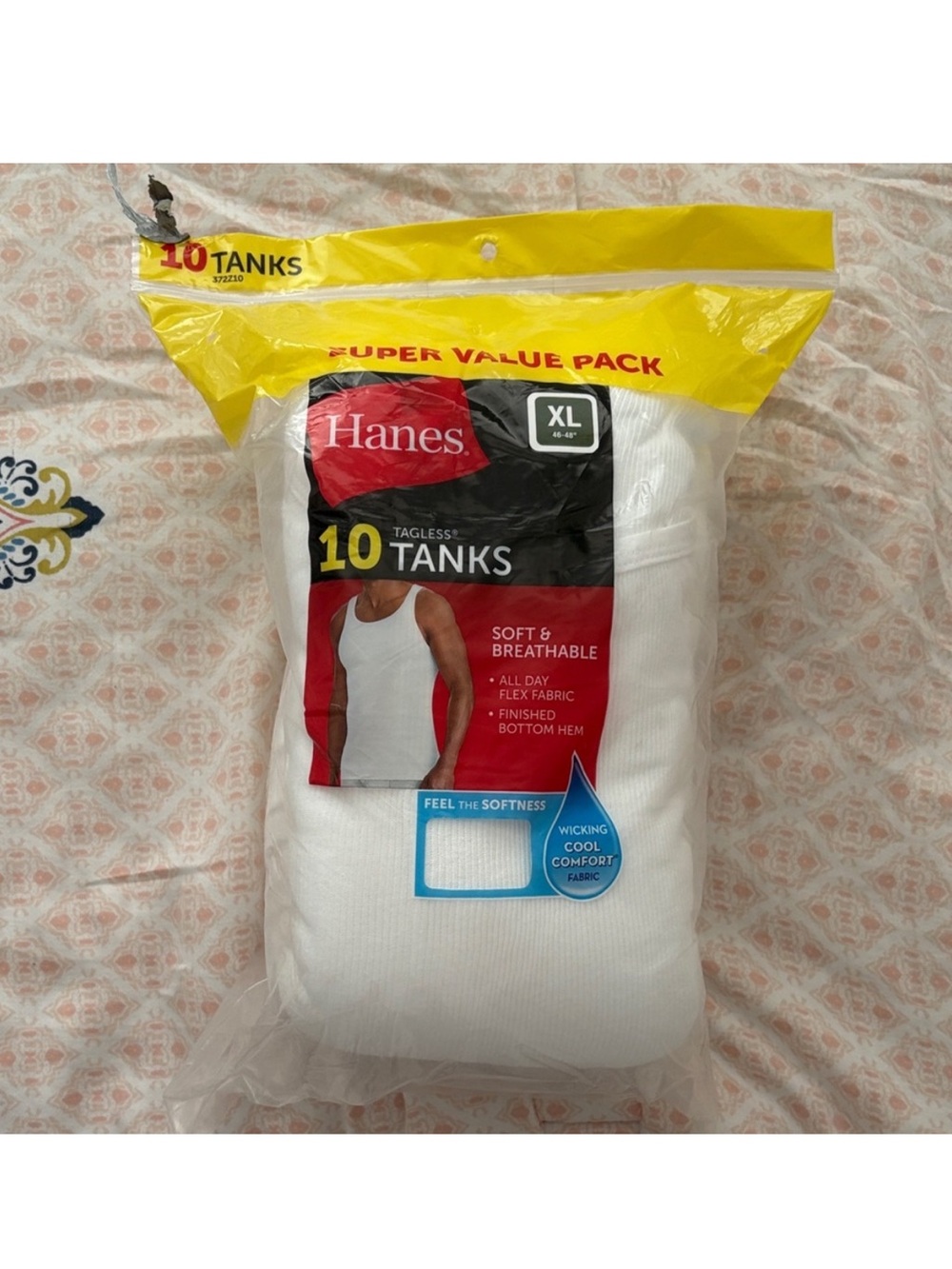 Hanes White 10-Pack Tagless Men’s Tank Tops XL NWT